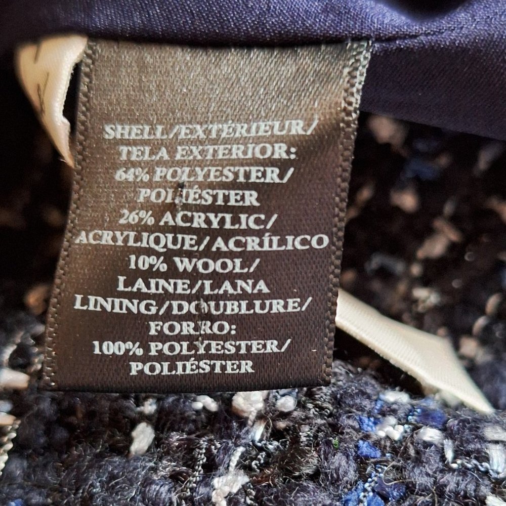 Ann Taylor Skirt Set  Blue/Black Tweed Fully Lined, Pristine  Soft Size 14 - Picture 8 of 8